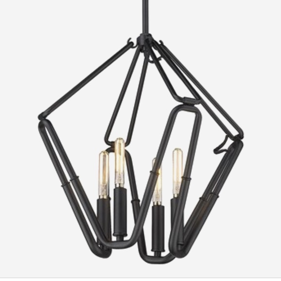 Golden Lighting Corbin 4-Light Natural Black Lantern Pendant - Picture 3 of 4